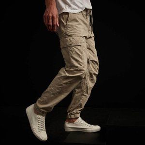 James Perse Men's Size 2 M Brown Cargo Ripstop Drawstring Cotton Jogger Pants